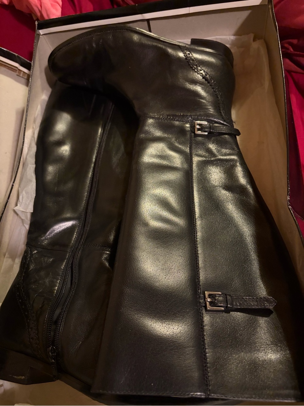 Valerie Stevens Black Leather Tall Riding Boots
